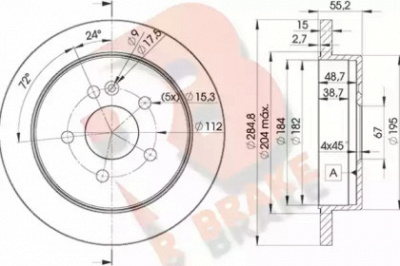 R BRAKE 78rbd24230 -  Тормозной диск